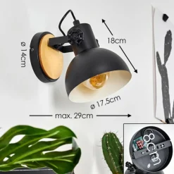 Luminaires Scandinaves-hofstein Applique murale Flagstaff Bois clair, Noir, 1 lumière