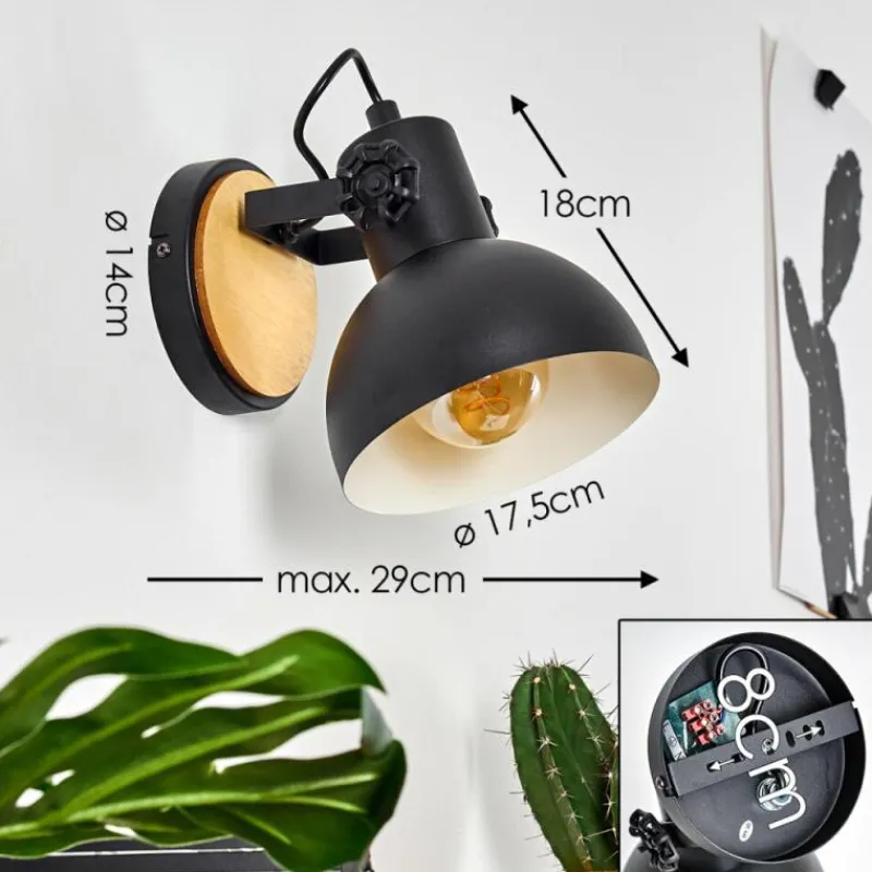 Luminaires Scandinaves-hofstein Applique murale Flagstaff Bois clair, Noir, 1 lumière