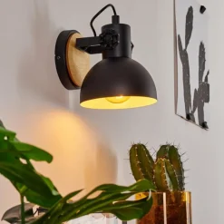 Luminaires Scandinaves-hofstein Applique murale Flagstaff Bois clair, Noir, 1 lumière
