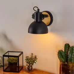 Luminaires Scandinaves-hofstein Applique murale Flagstaff Bois clair, Noir, 1 lumière