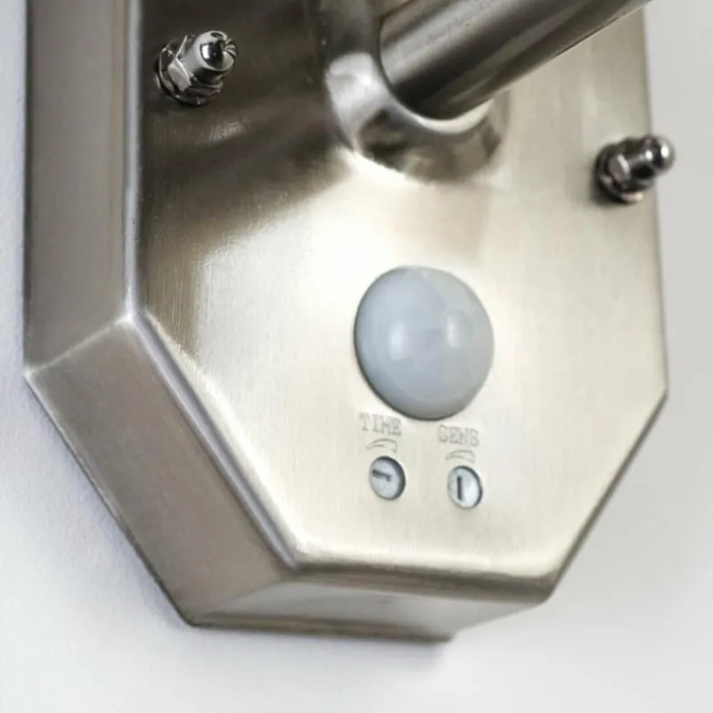 hofstein Applique murale FORLI Acier inoxydable, 1 lumière, Détecteur de mouvement