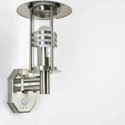 hofstein Applique murale FORLI Acier inoxydable, 1 lumière, Détecteur de mouvement