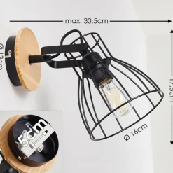 Lampes Vintages & Rétros-hofstein Applique murale Forshaga Brun, 1 lumière