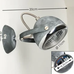 hofstein Applique murale Foverup Chrome, Gris, 1 lumière