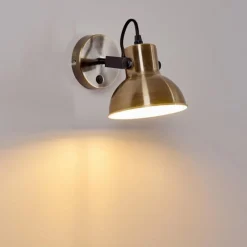 Lampes Dorées-hofstein Applique murale Fresno Noir doré, 1 lumière