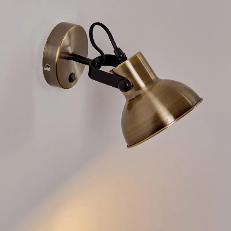 Lampes Dorées-hofstein Applique murale Fresno Noir doré, 1 lumière