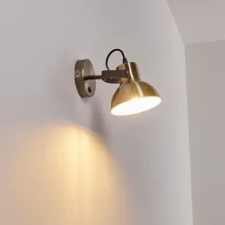 Lampes Dorées-hofstein Applique murale Fresno Noir doré, 1 lumière