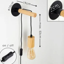 Lampes Vintages & Rétros-hofstein Applique murale Frio Brun, Noir, 1 lumière