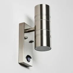 hofstein Applique murale Froslev LED Chrome, 2 lumières, Détecteur de mouvement