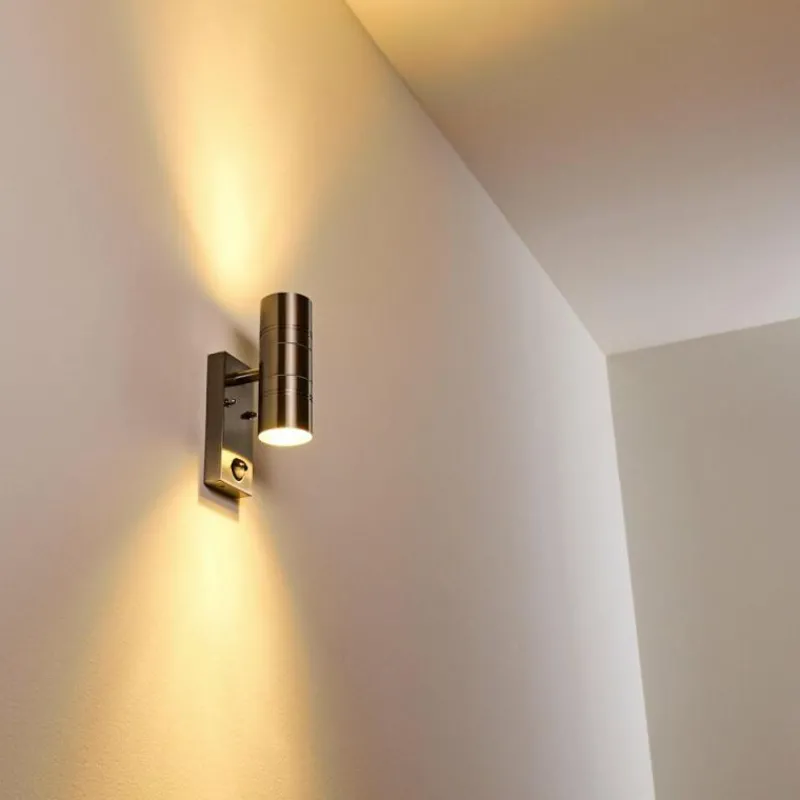 hofstein Applique murale Froslev LED Chrome, 2 lumières, Détecteur de mouvement