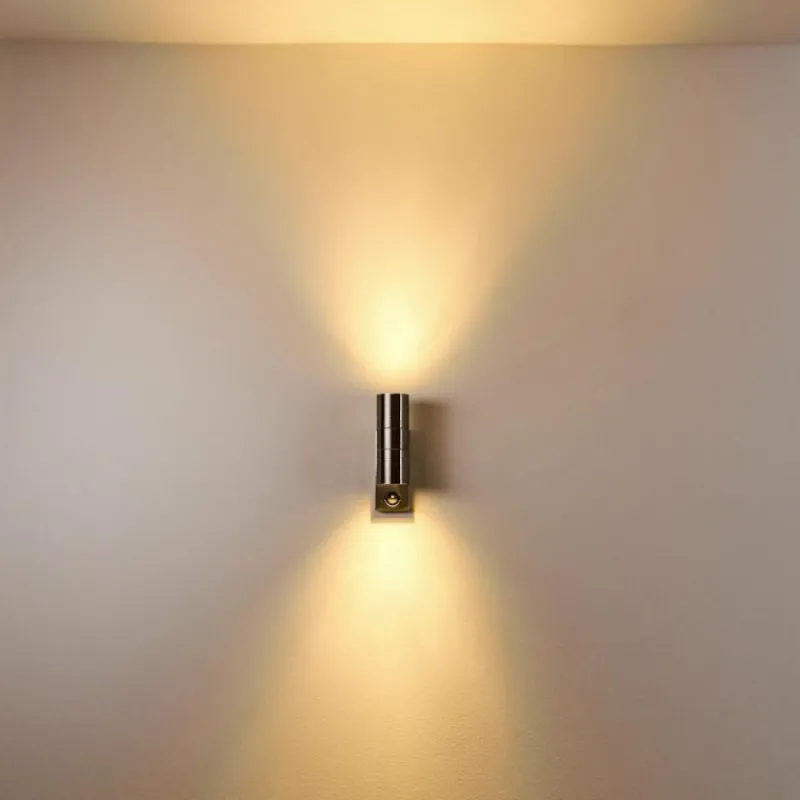 hofstein Applique murale Froslev LED Chrome, 2 lumières, Détecteur de mouvement
