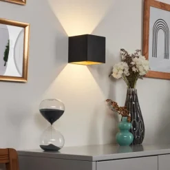 hofstein Applique murale Fulufo LED Cuivre, Noir, 1 lumière