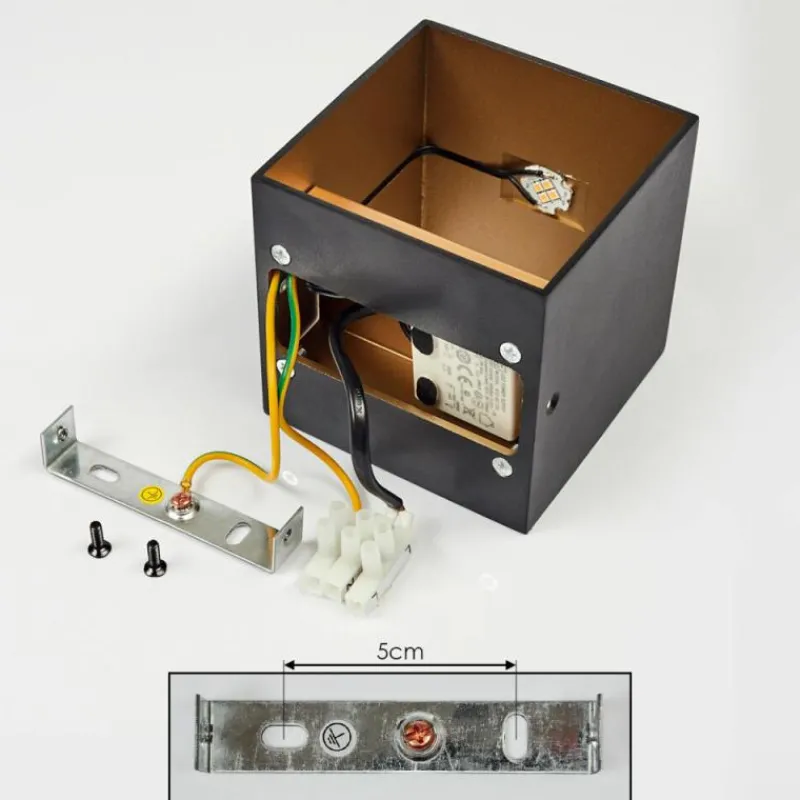 hofstein Applique murale Fulufo LED Cuivre, Noir, 1 lumière