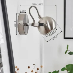 Lampes Industrielles-hofstein Applique murale Gadmen Chrome, Nickel mat, 1 lumière