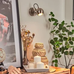 Lampes Industrielles-hofstein Applique murale Gadmen Chrome, Nickel mat, 1 lumière