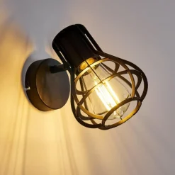 Luminaires Rustiques-hofstein Applique murale Gainesville Noir, 1 lumière