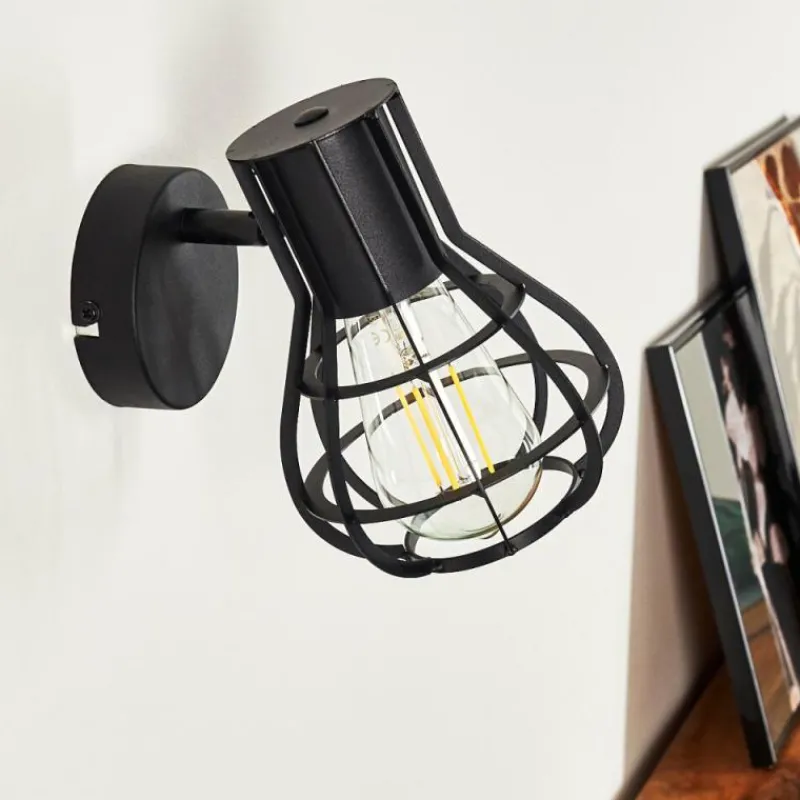 Luminaires Rustiques-hofstein Applique murale Gainesville Noir, 1 lumière