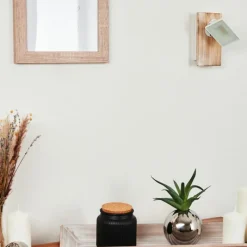 Lampes Vintages & Rétros-hofstein Applique murale Giresta LED Brun, Blanc, 1 lumière