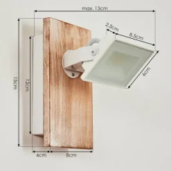 Lampes Vintages & Rétros-hofstein Applique murale Giresta LED Brun, Blanc, 1 lumière