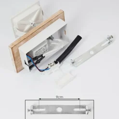 Lampes Vintages & Rétros-hofstein Applique murale Giresta LED Brun, Blanc, 1 lumière