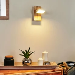 Lampes Vintages & Rétros-hofstein Applique murale Giresta LED Brun, Blanc, 1 lumière