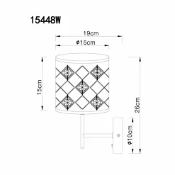 Lampes En Tissu-Luminaires Globo Lighting Applique murale Globo ABBEY Noir, 1 lumière