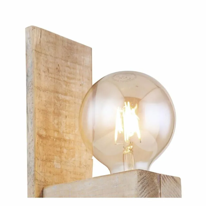 Luminaires Scandinaves-Luminaires Globo Lighting Applique murale Globo ADALIE Bois clair, Noir, 1 lumière