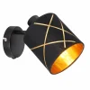 Lampes En Tissu-Luminaires Globo Lighting Applique murale Globo BEMMO Noir, 1 lumière