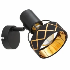 Lampes En Tissu-Luminaires Globo Lighting Applique murale Globo BLANCA Noir, 1 lumière