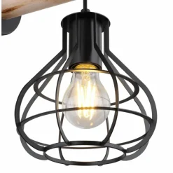 Lampes Vintages & Rétros-Luminaires Globo Lighting Applique murale Globo CLASTRA Bois clair, Noir, 1 lumière