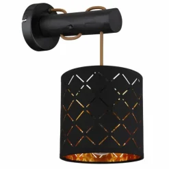 Lampes En Tissu-Luminaires Globo Lighting Applique murale Globo CLARKE Noir, 1 lumière