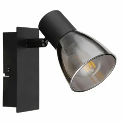 Suspension Verre Fumé-Luminaires Globo Lighting Applique murale Globo CLAUDE Noir, 1 lumière