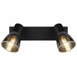 Suspension Verre Fumé-Luminaires Globo Lighting Applique murale Globo CLAUDE Noir, 2 lumières