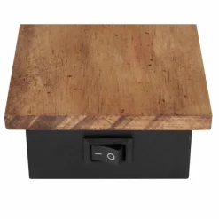 Suspension Verre Fumé-Luminaires Globo Lighting Applique murale Globo CLAUDE Bois foncé, Noir, 1 lumière