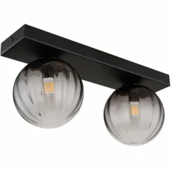 Suspension Verre Fumé-Luminaires Globo Lighting Applique murale Globo DALLERTA Noir, 2 lumières