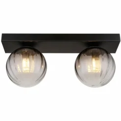 Suspension Verre Fumé-Luminaires Globo Lighting Applique murale Globo DALLERTA Noir, 2 lumières