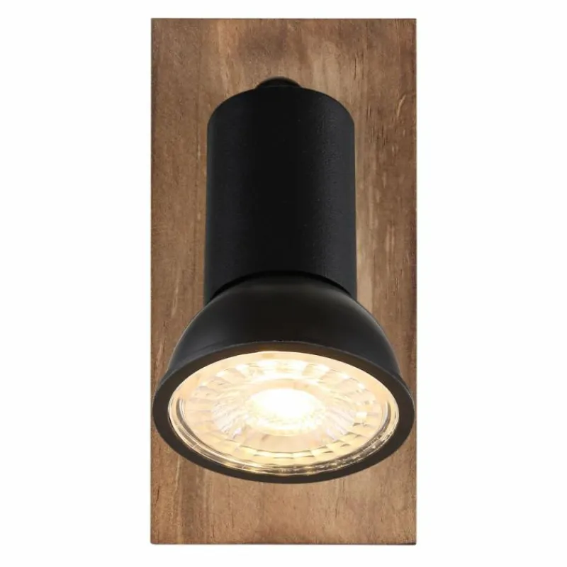 Lampes En Bois-Luminaires Globo Lighting Applique murale Globo DREW Brun, Noir, 1 lumière
