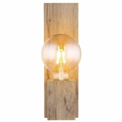 Lampes En Bois-Luminaires Globo Lighting Applique murale Globo ERNA Bois clair, Noir, 1 lumière