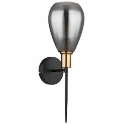 Suspension Verre Fumé-Luminaires Globo Lighting Applique murale Globo FANNI Noir, 1 lumière
