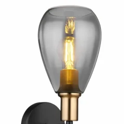 Suspension Verre Fumé-Luminaires Globo Lighting Applique murale Globo FANNI Noir, 1 lumière