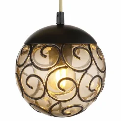 Suspension Verre Fumé-Luminaires Globo Lighting Applique murale Globo FITZ Noir, 1 lumière