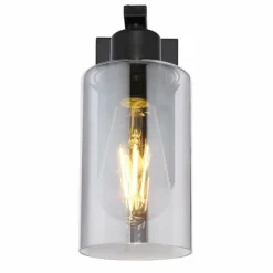 Suspension Verre Fumé-Luminaires Globo Lighting Applique murale Globo HADERA Noir, 1 lumière