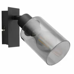 Suspension Verre Fumé-Luminaires Globo Lighting Applique murale Globo HADERA Noir, 1 lumière