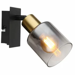 Suspension Verre Fumé-Luminaires Globo Lighting Applique murale Globo HOLLSY Noir, 1 lumière