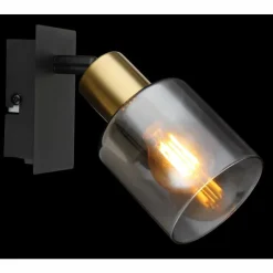 Suspension Verre Fumé-Luminaires Globo Lighting Applique murale Globo HOLLSY Noir, 1 lumière