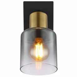 Suspension Verre Fumé-Luminaires Globo Lighting Applique murale Globo HOLLSY Noir, 1 lumière