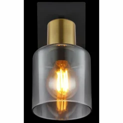 Suspension Verre Fumé-Luminaires Globo Lighting Applique murale Globo HOLLSY Noir, 1 lumière