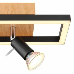 Lampes En Bois-Luminaires Globo Lighting Applique murale Globo IDA LED Couleur bois, Noir, 2 lumières