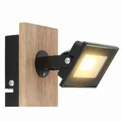 Lampes En Bois-Luminaires Globo Lighting Applique murale Globo JOYA LED Bois clair, Noir, 1 lumière