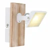 Lampes En Bois-Luminaires Globo Lighting Applique murale Globo JOYA LED Bois clair, Blanc, 1 lumière